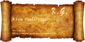 Kiss Györgyi névjegykártya
