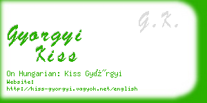 gyorgyi kiss business card